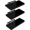 WOLTU Mensola da Muro, Set di 3, Scaffale Sospeso da Parete Libreria Piccola per Soggiorno Cameretta Porta CD DVD, Pannello MDF 50x22,9x3,8cm, Nero, RG9477sz-3