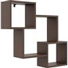 KUBUTKU Scaffale decorativo da parete con 3 ripiani 78 x 71 x 18 cm design scandinavo moderno per soggiorno cucina ufficio camera da letto bagno mensola da appendere libreria (wengé)