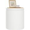 WOLTU Pouf Contenitore con Coperchio Reversibile e Removibile, Sgabello Pieghevole Rotondo, Ø40,5xA43 cm, in Tessuto Teddy e MDF, per Soggiorno, Camera da Letto e Ingresso, Bianco