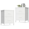 SONGMICS Comodino con 2 Cassetti, Tavolino Laterale, Set di 2
