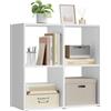 WOLTU Scaffale con 4 Cubi, Libreria Verticale, Scaffale Aperto | Moderno, per Soggiorno, Studio, Camera da Letto, Ufficio, Bianco
