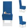 BANZAII TEXTILE INNOVATOR ONLINE Banzaii - Coprisedia Antimacchia con Schienale - Vestisedia Seduta e Schienale per sedie da cucina, sala da pranzo, cerimonia, ristoranti - 6 Pezzi Azzurro Made in Italy