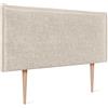 DHOME Testiera in lino naturale con bordo della testiera imbottito Letto moderno TOP TRENDING (Beige, 110x105cm con Gambe (Letto 80/90/105))