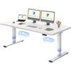 FLEXISPOT Scrivania Regolabile in Altezza 180x80 cm Con 2 Motori Potenti, Tavolo Stabile Con Funzione di Memoria (Bianco+Bianco)
