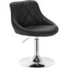 WOLTU Casa Sedia Alta per Cucina con Schienale in PU, senza Poggiapiedi, l'altezza può essere regolata tra 42-58 cm, Nero, BH241sz-1