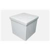 EGIDIO Pouf Quadrato in Ecopelle 38x38x38 cm - Seduta o Poggiapiedi - Design Moderno - Rivestimento Facile da Pulire - Arredo Casa Salvaspazio - Struttura Solida (bianco, 38X38X38)