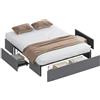 HOMCOM Struttura Letto Matrimoniale 160x190 cm con 3 Cassetti Grigio
