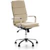VS Venta-stock Sedia da Ufficio Morgan reclinabile Taupe, Ecopelle, Sedia Executive con poggiatesta Imbottito, Altezza Regolabile, Design ergonomico