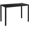 [en.casa] Tavolo da Pranzo con Piano Rettangolare 105 x 60 cm in Vetro Laccato e Telaio in Acciaio Fino a 4 Persone per Cucina Sala Studio - Nero