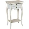 Vicentini arreda PORTA TELEFONO COMODINO IN LEGNO SHABBY CHIC MOD FRANCESINO BIANCO ANTICATO
