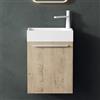 Mai & Mai Mobile Bagno Sospeso46x26x63cm, Mobile da Bagno con Cassetto Include Lavabo, Rovere Chiaro, Seria Pisa F161