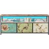MINGZHE Armadio TV, Tavolo TV Retrò, Supporto Multimediale, Supporto TV con Cassetti, Centro di Intrattenimento, Console Multimediale, Supporto TV per Soggiorno, Retrò, Multicolore 137x30x57 cm