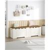 Hzuaneri cassapanca contenitore da interno, Panca Contenitore, Risparmia Spazio, Adatta per Soggiorni, Ingressi, Disimpegni e Camere da Letto, 40 x 150 x 48 cm, Marrone Rustico-Bianco SB01514X