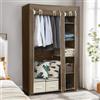 LANTUS Armadio in Tessuto, Guardaroba, Appendiabiti, Ripiani Portaoggetti,con Asta per Abiti con Copertura, Capiente, per Borse, Giocattoli, Scarpe, Soggiorno, Camera da Letto, 110*45*178 cm (marrone)