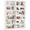 FirFurd Libreria bianca a 6 ripiani per soggiorno con 12 scomparti aperti, scaffale autoportante per casa, ufficio, 120 x 30 x 188,7 cm