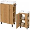paplinskimoebel - Mobile base con lavabo SEVA, 46 cm di larghezza, Set di mobili da bagno per bagno e WC ospiti, Lavabo in piedi o sospeso, Mobiletto con portarotolo - Rovere Lancillotto