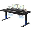 FLEXISPOT Scrivania Regolabile in Altezza 200x80 cm Con 2 Motori Potenti, Tavolo Stabile Con Funzione di Memoria (Nero+Nero)