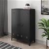 [en.casa] Armadietto da Ufficio Mobile in Acciaio per Archivio Armadio a 2 Ante e Ripiani 110 x 75 x 33 cm Nero