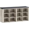 Hzuaneri Panca Scarpiera, Scarpiera con Sedile, 12 Scomparti, Organizzatore Portaoggetti, 30 x 104 x 49 cm, per Ingresso, Avorio Chiaro SB19005GY