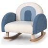 LIFEZEAL Sedia, Poltrona a Dondolo per Bambini 3-5 Anni, con Branccioli, Schienale Ergonomico, Piedini in Legno Massello, Imbottito con Spugna, Anticollisione, Cameretta, Max 50kg (blu)