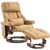 MCombo M MCombo Poltrona massaggiante con sgabello, poltrona relax girevole a 360° con funzione reclinabile, moderna poltrona TV con tasca laterale per soggiorno, ecopelle 9068 (giallo)