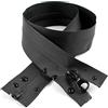 KEDFZY Cerniera in Nylon Impermeabile da 2 Pezzi, 5#, 15-150 cm: Chiusura Chiusa/Aperta Opzionale; Adatta per Chiusure di Borse e Indumenti.,Nero,75 Centimetri