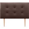 DHOME Testiera letto Capitoné. Testiera imbottita ACUALINE Tessuto e similpelle. Letto matrimoniale e singolo (similpelle cioccolato, 110x115cm con gambe (letti 80/90/105))