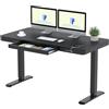 FLEXISPOT scrivania elettrica regolabile in altezza con display LED, memoria e porta USB, con cassetto, ideale per home office, 140 x 60 cm (Effetto legno naturale)