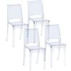 Baroni Home Set 4 Sedie Trasparenti, Sedie Impilabili Moderne, Leggere e Resistenti, Gommini Antiscivolo, Sala da Pranzo, 34,5x48,5x85 cm, Trasparente