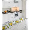 LARA MORADA - Tappeto Cucina, Passatoia Antiscivolo Lavabile in PVC, Tappeto Cucina, Stampa Digitale HD Made in Italy Dis Lemon 50x150 cm