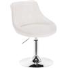 WOLTU Casa Sedia Alta per Cucina con Schienale in PU, senza Poggiapiedi, l'altezza può essere regolata tra 42-58 cm, Bianco, BH241ws-1