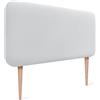 DHOME Testiera Imbottita Liscia Arrotondata in Velluto per Parete Acustica Testate Fonoassorbenti Testiera Letto Camera da Letto (Bianco, 90cm)