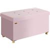 Casaria® Panca Contenitore in Velluto con Piedini Cassapanca 76 cm Carico Max 300kg Pouf Baule Portaoggetti Soggiorno Camera da Letto Corridoio