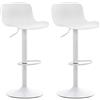 CLP Set 2 Sgabelli Bar Almada in Polipropilene I Coppia Sedie Alte Bancone Girevoli Regolabili 57-78 CM, Colore:Bianco