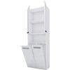 3E 3xE living.com Mobile bagno Bagnoli - Mobile da terra con cinque ripiani e due cesti portabiancheria, bianco opaco/bianco lucido, P: 30 cm, A: 174 cm, L: 60 cm