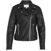 VILA Vicara - Giacca da donna in ecopelle, Nero (Black Black), L
