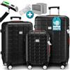MONZANA® Set di 3 Valigie Chiusura di Sicurezza TSA Organizer Bilancia Cinghia Ruote Doppie Valigia Trolley Rigido M-L-XL