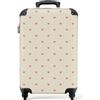 NoBoringSuitcases.com bagaglio a mano, trolley, valigia da 10 kg, rigida, leggera, valigie da viaggio per cabina, aereo, con 4 ruote girevoli, manico estensibile, robusto, 55x40x20 cm, Rosa a cuori