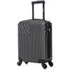R.Leone Valigia da 1 Fino a Set 4 Trolley Rigido grande, medio, bagaglio a mano e bagaglio EasyJet 45X36X20cm 4 ruote in ABS 9002 (Grigio, XS Bagaglio EasyJet)