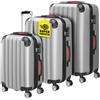 Monzana Valigie Set di 3 pezzi m l xl trolley valigie rigide leggere lucchetto bagaglio a mano viaggio grigio
