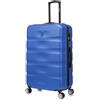CELIMS Valigia in ABS, rigida, resistente, leggera, con 4 ruote girevoli a 360° e lucchetto integrato, blu, Grande - 75x40x30