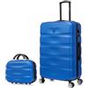 CELIMS - Set Valigie | Valigia Grande 23 kg Rigida Blu + Beauty Case da Viaggio 35cm | Valigia da Stiva 75cm | Valigia XL | Trolley Grande 75cm con 4 Ruote