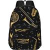 Hnnkloy Note musicali della tromba,Zaino da 17 pollici con tasche, zaino casual, resistente all'acqua, borsa da scuola
