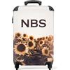 NoBoringSuitcases.com Valigia Bagaglio a Mano Personalizzabile 55x40x20 cm, Trolley da 10 kg (Girasoli - Giallo)