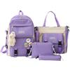 CAMEIRGOU Zaino Scuola Elementare Per Ragazza, 4 Pezzi Set Di Zaino Per La Scuola Per Bambini, Zaino Casual Portatile Con Astuccio, Zainetto Bambino Impermeabile Con Borsetta Per Ragazzi Ragazze (viola)