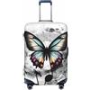 Helhappy Copertura per bagagli da viaggio, protezione per valigia, con stampa di cactus, lavabile, in spandex, elastica, 45-81 cm, Farfalla Nota Musicale Vector Goth, L