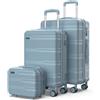 NUMADA - Set Valigie Rigide 3pezzi Upfly T10 ABS. Trolley Bagaglio a Mano 55x40x20, Valigia Media 66x44x26 e Beauty Case da Viaggio. Resistente e Sicuro | Blu