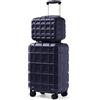 Kono Set di 2 Valigia e Borsa da Toilette Bagaglio a Mano Rigida ABS Piccola Trolley con TSA Lucchetto e 4 Ruote Girevoli, Marina Militare