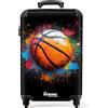 NoBoringSuitcases.com Valigia trolley bagaglio 55x40x20 cm, 10 kg - Pallone da basket - Arancione