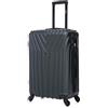 R.Leone Valigia da 1 Fino a Set 4 Trolley Rigido grande, medio, bagaglio a mano e bagaglio EasyJet 45X36X20cm 4 ruote in ABS 9002 (Verde Scuro, M Valigia Medio)